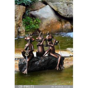 Outdoor Polyresin Three Frogs Water Fountain Spitters