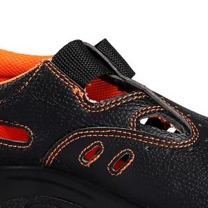 Slip Resistant Leather Mesh Steel Toe Lace up Closure Unise Low Cut Work Boots