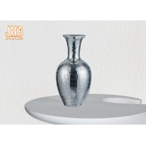 Fiberglass Table Vase Silver Mosaic Glass Vases For Artificial Flowers Home