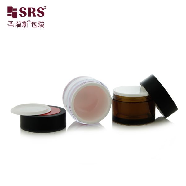 J0210A 30g 50g Custom Unique Design Plastic Cap Empty Facial Cream Jar Container Packaging