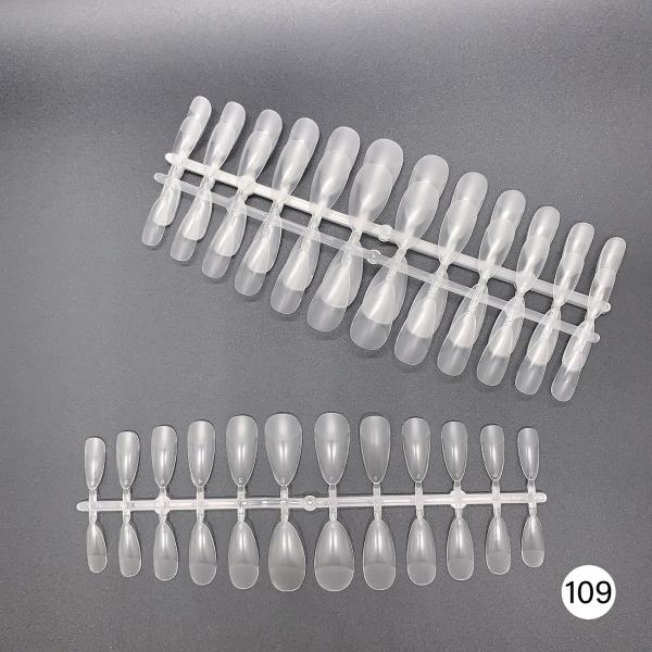 120PCS Long Coffin Square Clear Gel Half Full Cover Nail Tips Acrylic Half Matte Soft Gel Nail Tips for Extension