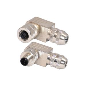 Straight Angled 16A Metal M12 Waterproof Connector CuZn Screw