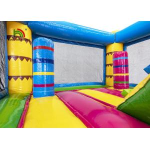 Kindergarten 3m Pink Inflatable Flamingo Bouncy Castle With Slide