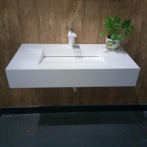 Bathroom Rectangular Basin Wall Hung 16kgs Compact Wall Mount Sink