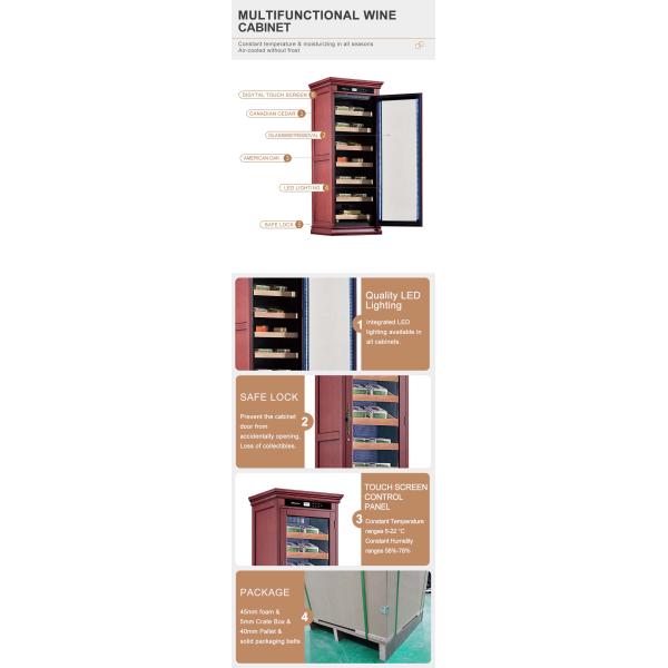 Luxurious Natural Wood Humidor Cabinet Electric Cigar Cooler Wiht LED Lgiht