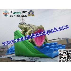 Commercial Crocodile Inflatable Slide , Inflatable Water Slide For Rental