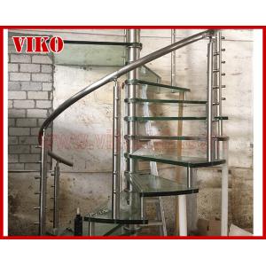 Spiral Staircase VH27S Handrail304 Stainless Steel Tread Tempered glass