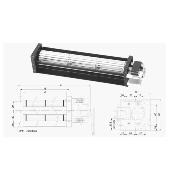 Curtain wind 220V 190mm tangential fan sleeve bearing type with low noise