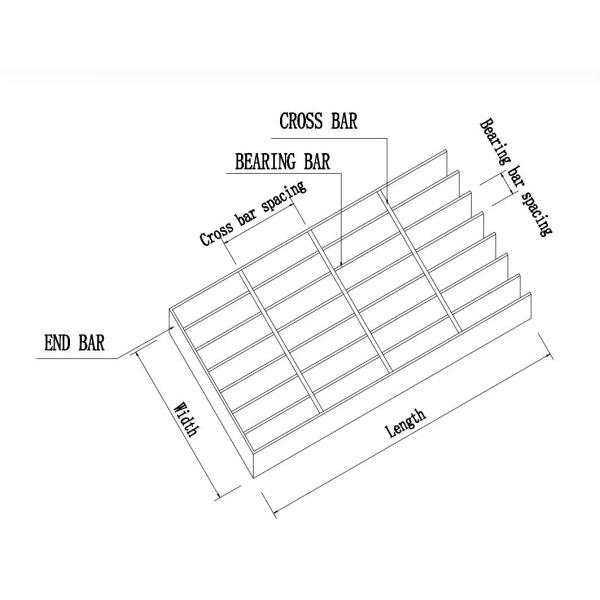 Heavy Duty Steel Bar Grating Q355 Hot Dip Galvanized Welding 5mm Flat Bar thickness