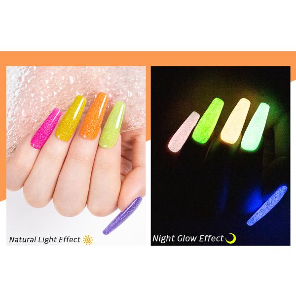 New Arrival Glow in Dark Super Shiny UV Nail Gel Polish Disco Gel Glitter for Nail Art OEM Flashing Gel Polish