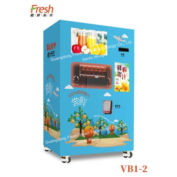 Buy large window New Yellow Fresh Orange Juice Squeezing Automatic Beverage Vending Machine with cleaning system at wholesale prices