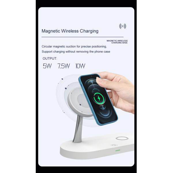 4 In 1 Wireless Charging Station With 2W Night Light And Multiple Safety Protection