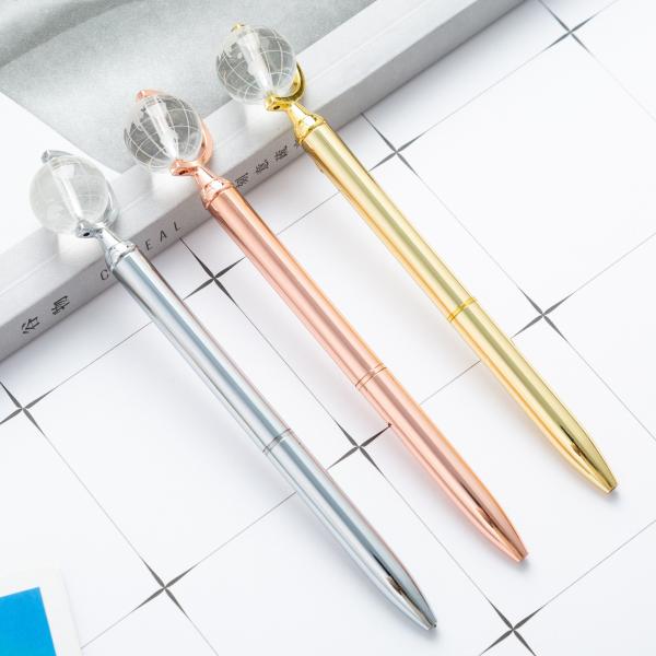 2022 Style Creative Globe Pen with Custom Metal Logo and Heat Sensitive Erasable