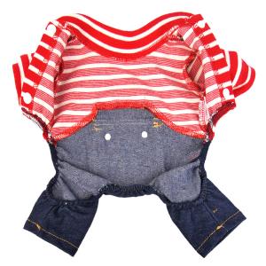 Breathable Strap Jeans Stripe Dog Clothes