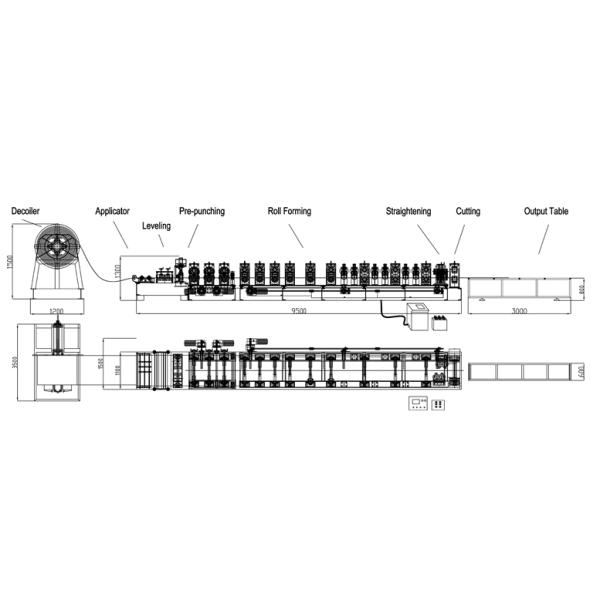80-300 C U Purlin Cold Metal Roll Forming Machine Steel Frame 8-12m/Min