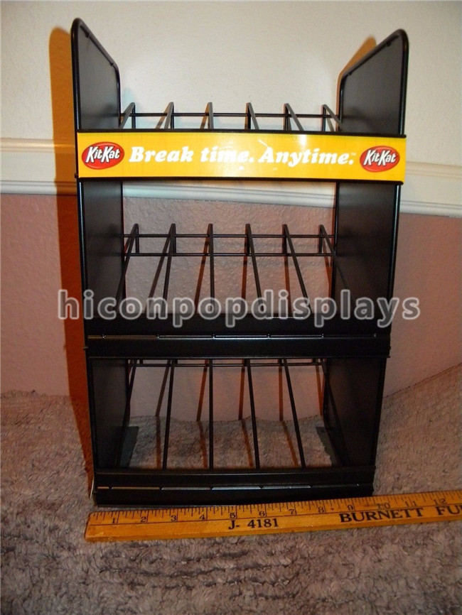 Quality Custom Brand Black Metal Display Rack / Countertop Coffee Cup Display Rack 3 - Tier for sale