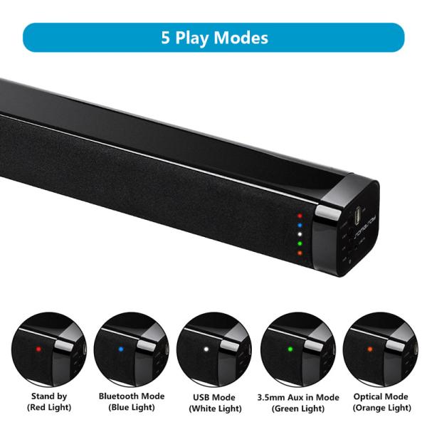 Vofull TV Soundbar 20W 5.0 Speakers Wireless Sound Bar 3D Stereo Subwoofers with Remote Control