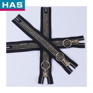 Lightweight Open Tail Resin Zipper With Alloy Circular Ring Gold Plated For