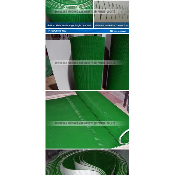 Green Rubber Conveyor Belt PVC Pattern Conveyor Belt Ribbed Custom Design