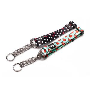 Polyester Personalized Pet Collars Adjustable Buckle Chain Pet Dog Collar