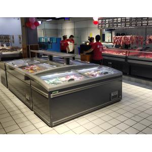 Supermarket Meat & Fish Island Display Freezer With Sliding Lid