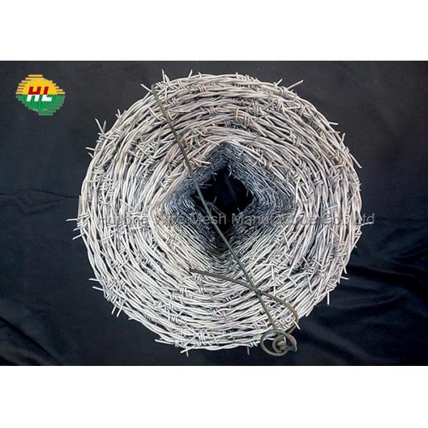 Buy Hot Dipped 12 Gauge Galvanized Iron Barbed Wire On Fence Top at wholesale prices