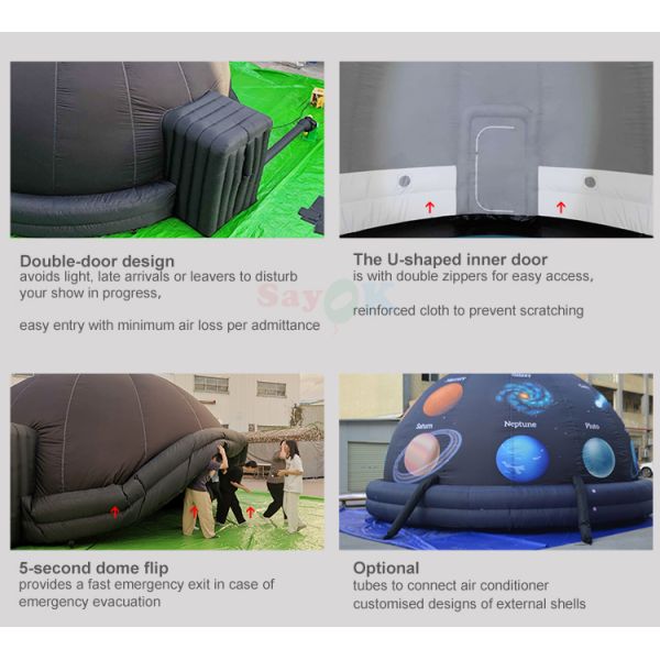 4m Inflatable Planetarium Dome Portable Cinema Tent School Projection Inflatable Planetarium Dome with air Blower Floor Mat