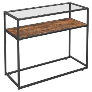 Glass Top Console Table, Industrial Sofa Table, Functional Console Table,