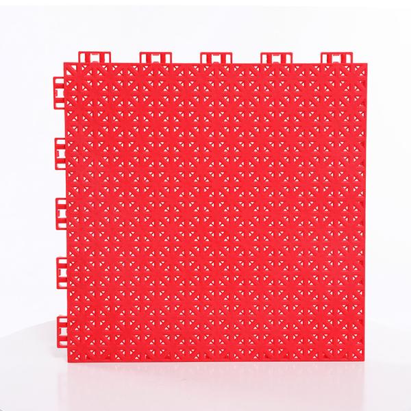 Buy Red Matte PP Recyclable Interlocking Sports Tiles 20mm Thickness at wholesale prices