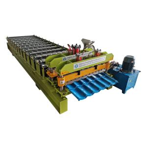 China 1100 Arc glazed tile roll forming machine roof tile making machine for 1250mm material on sale