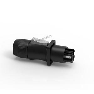 Ip65 3 Pin Female Waterproof Power Connector Black Output Outdoor Powercon