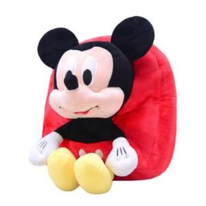 12 Inch Red Mickey Mouse Backpack For Toddler With Soft Plush Fabric Size