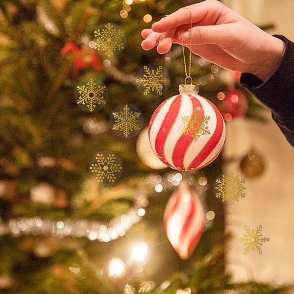 New round transparent hot gold gift packaging decoration sticker for Christmas Seal Label