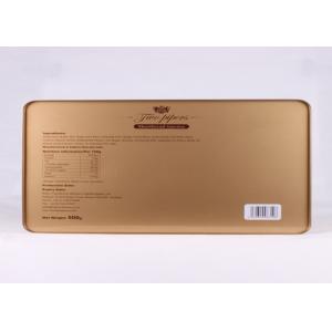 Large Rectangle Cookie Packaging Gift Tins Box With CMYK Printing Shiny Finish