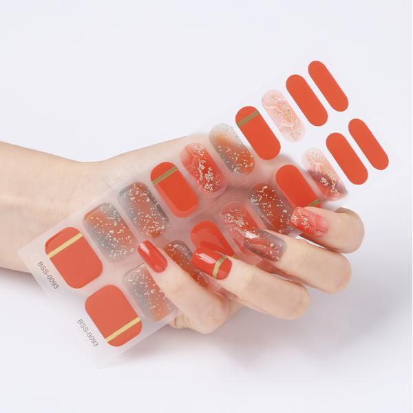 Wholesale Valentine Semi Cured Wraps Long Lasting Gel Nail Stickers New Arrival Styles Nail Gel Wraps