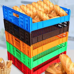 Injection Bread Crate Mesh Nestable Crate Plastic Storage Moving Stackable