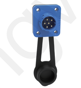 Blue 6pin M19 Connector 15A Solder Overmolded Aluminum Alloy Shell with IP67 Protection