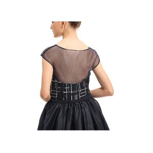 Black Organza Prom Party Dress For Arabic Women Sweep Train XS , S , M , L Size