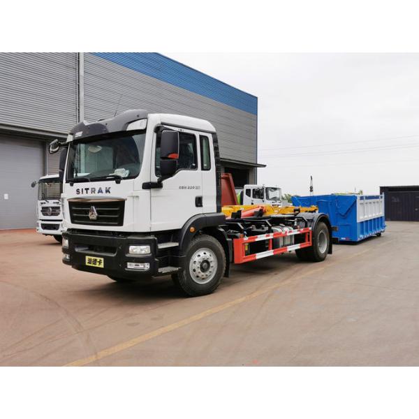 Sinotruk 10t Hook Lift Garbage Truck With Hydraulic Tipping Box