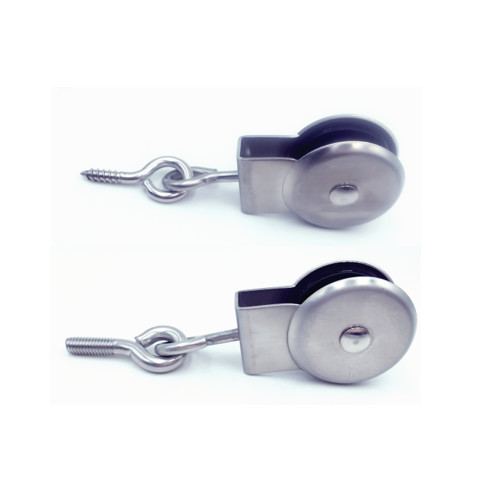 Buy Stainless Steel Screw Brushed Single Pulley Metal Iron Wire Rope Pulley at wholesale prices