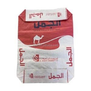 China 2 ply 90GSM Paper Cement Packaging Bags 50kg Block Bottom Customized on sale