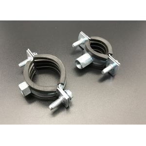 China Pipe Cushion Clamps Hot Dip Galvanized Two Screws EPDM Conduit Clamp on sale