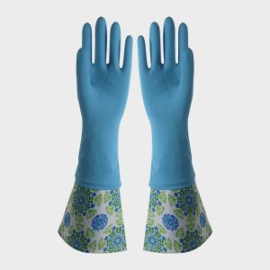 Slip Resistance Long Sleeve Washing Up Gloves , Hand Gloves For Washing