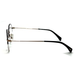 FM3230 Semi Rimless Round Optical Metal Frames In Stainless Steel
