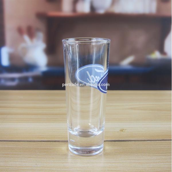 High White Glass Customized Color Logo Tequila Shot Glass , Crystal Shot Glasses