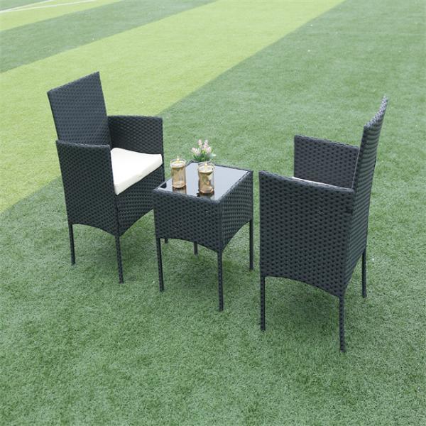 Outdoor Pool / Beach Rattan Coffee Table Chair Sets With Aluminum Frame Ottoman High Quality Outdoor Indoor Furniture