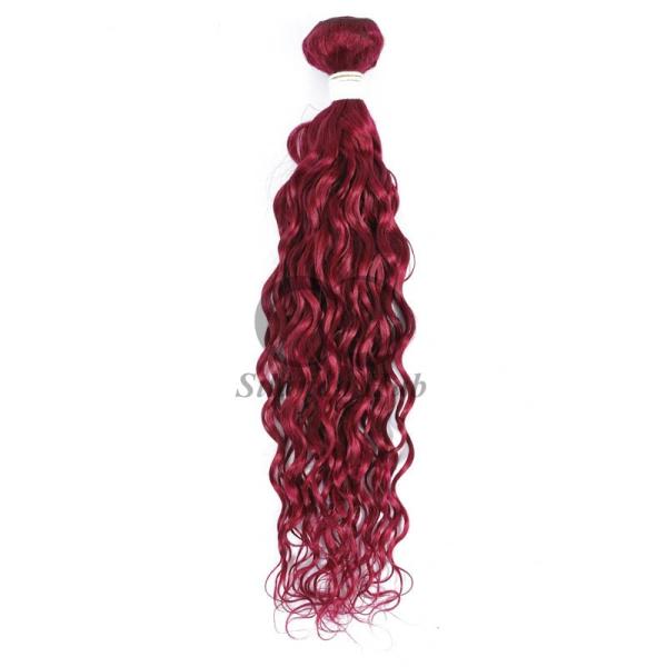 Burgundy Water Wave Remy Human Hair Bundles Sew In Weave Bundles Brazilian Bundle Deals