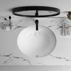 White Oval Undermount Bathroom Sinks Ada Compliant 19 Inches Underground