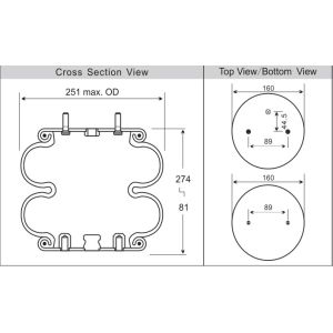 2B9-210 Goodyear Air Spring Truck W01-358-6908 Firestone Suspension Convoluted