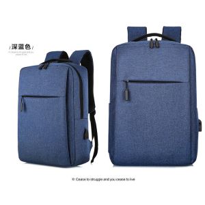 Two Zipper Pockets Waterproof Nylon USB Laptop Backpack